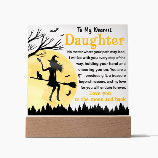 Halloween 'Daughter: To the Moon & Back' Acrylic Square Plaque - Real Rad Boutique