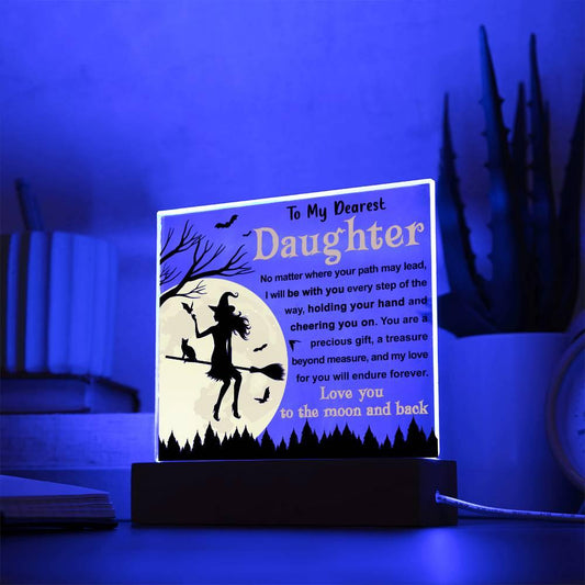 Halloween 'Daughter: To the Moon & Back' Acrylic Square Plaque - Real Rad Boutique