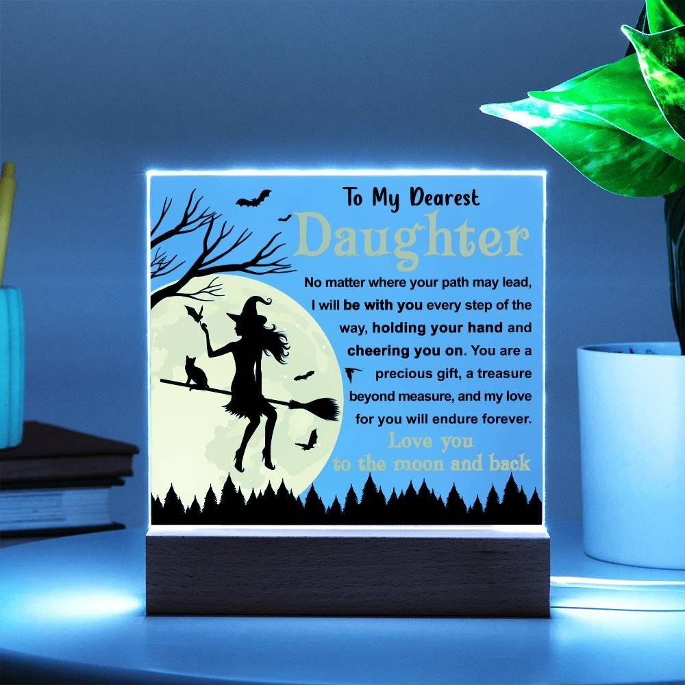 Halloween 'Daughter: To the Moon & Back' Acrylic Square Plaque - Real Rad Boutique