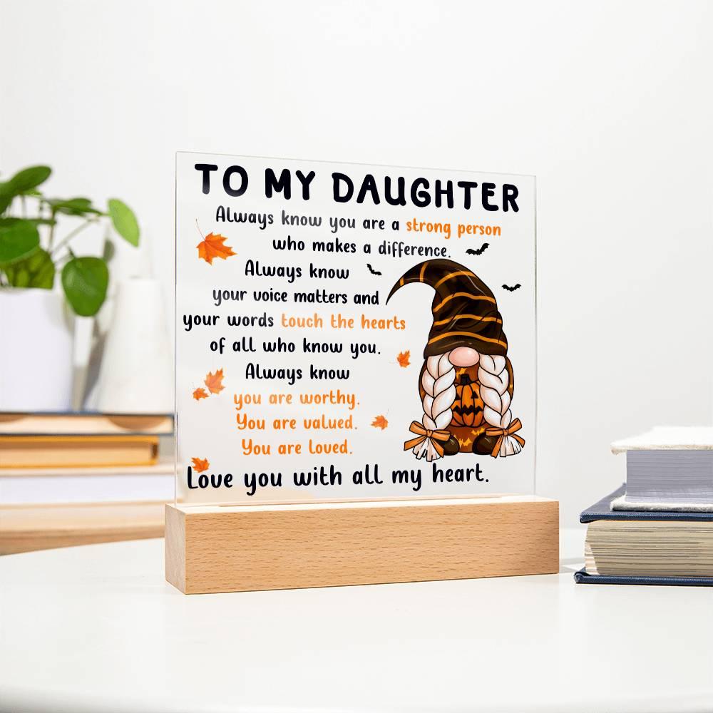 Halloween 'Daughter: Touch the Hearts' Acrylic Square Plaque - Real Rad Boutique