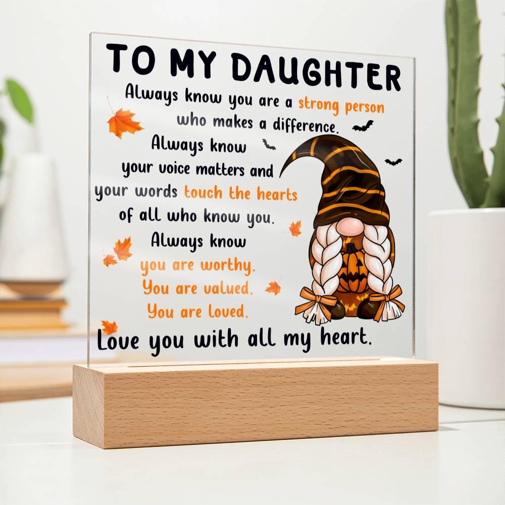 Halloween 'Daughter: Touch the Hearts' Acrylic Square Plaque - Real Rad Boutique