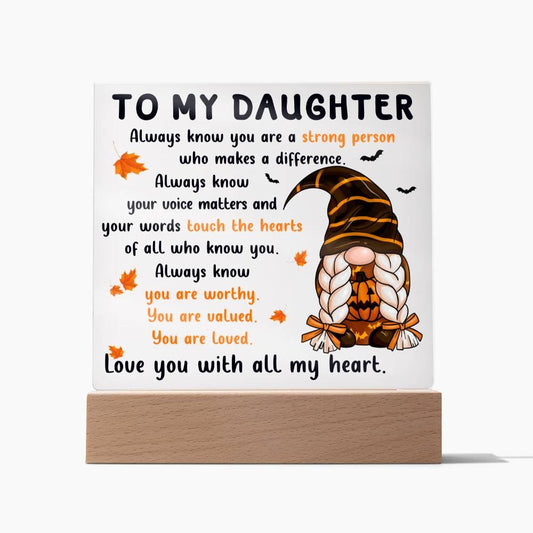 Halloween 'Daughter: Touch the Hearts' Acrylic Square Plaque - Real Rad Boutique