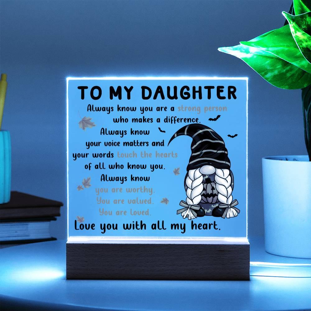 Halloween 'Daughter: Touch the Hearts' Acrylic Square Plaque - Real Rad Boutique