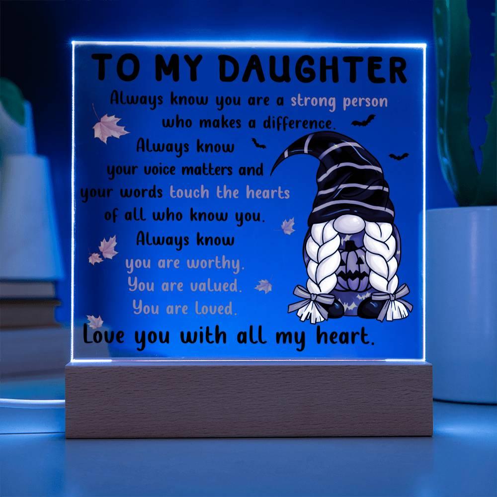 Halloween 'Daughter: Touch the Hearts' Acrylic Square Plaque - Real Rad Boutique