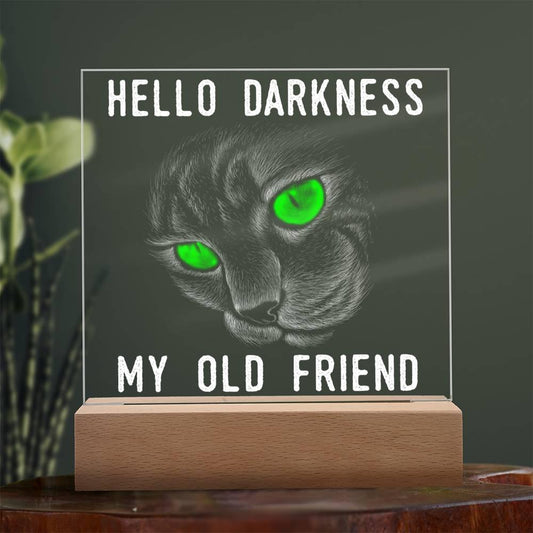 Halloween 'Hello Darkness' Acrylic Square Plaque - Real Rad Boutique