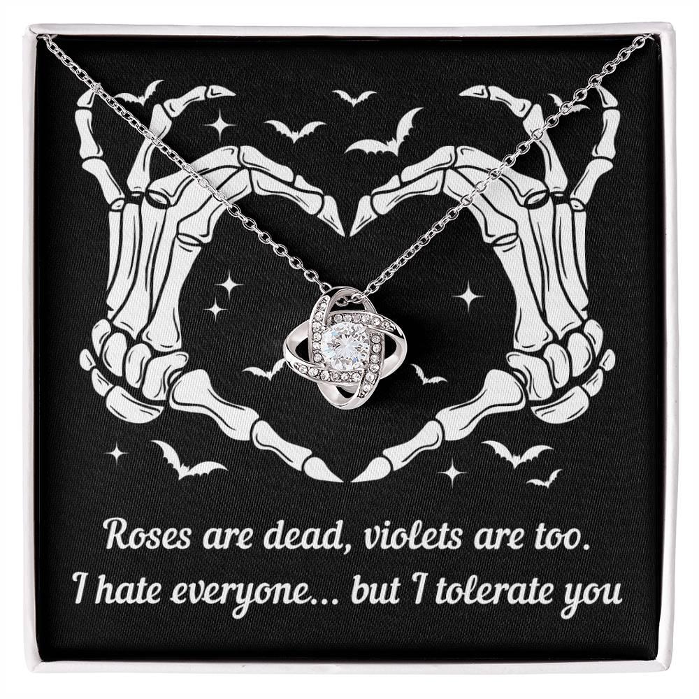 Halloween 'I Tolerate You' Love Knot Necklace - Real Rad Boutique