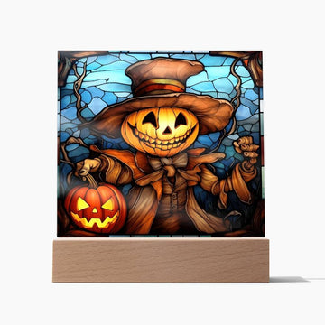 Halloween 'Phantom of the Pumpkin Patch' Acrylic Square Plaque - Real Rad Boutique