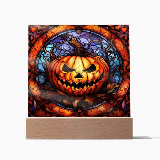 Halloween 'Pumpkin Prism' Acrylic Square Plaque - Real Rad Boutique