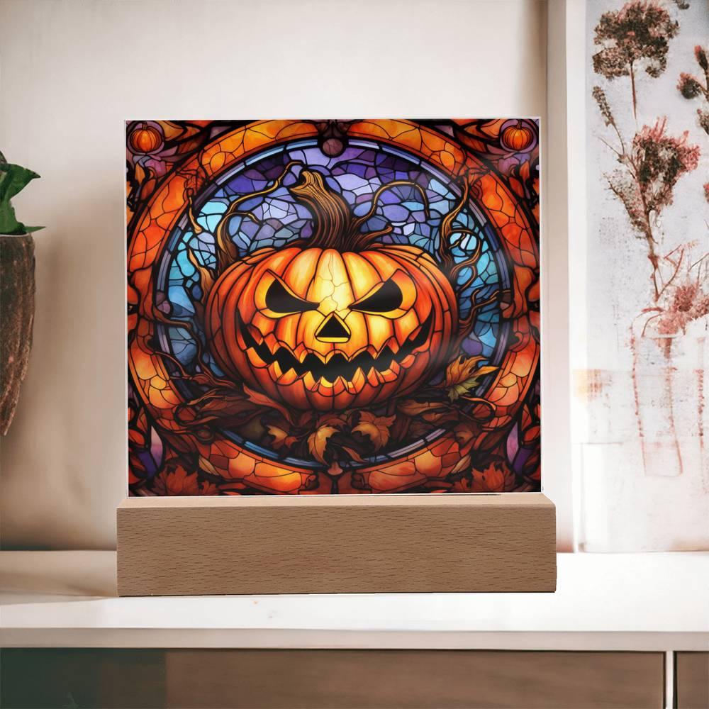 Halloween 'Pumpkin Prism' Acrylic Square Plaque - Real Rad Boutique