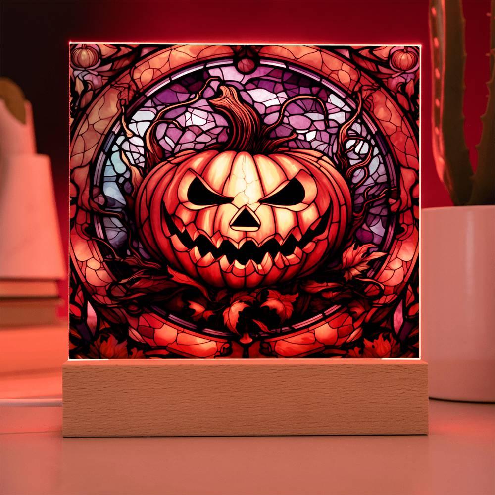 Halloween 'Pumpkin Prism' Acrylic Square Plaque - Real Rad Boutique