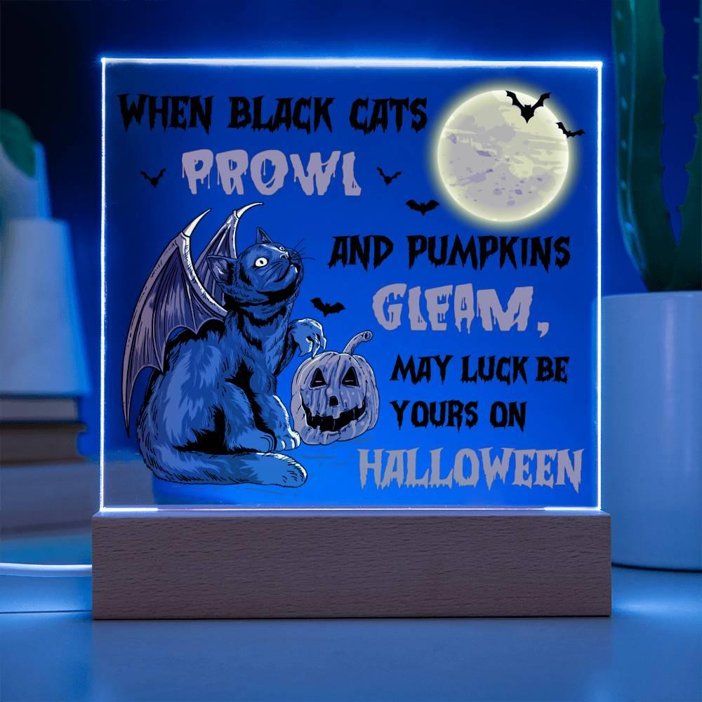 Halloween 'Pumpkins are Gleaming' Acrylic Square Plaque - Real Rad Boutique