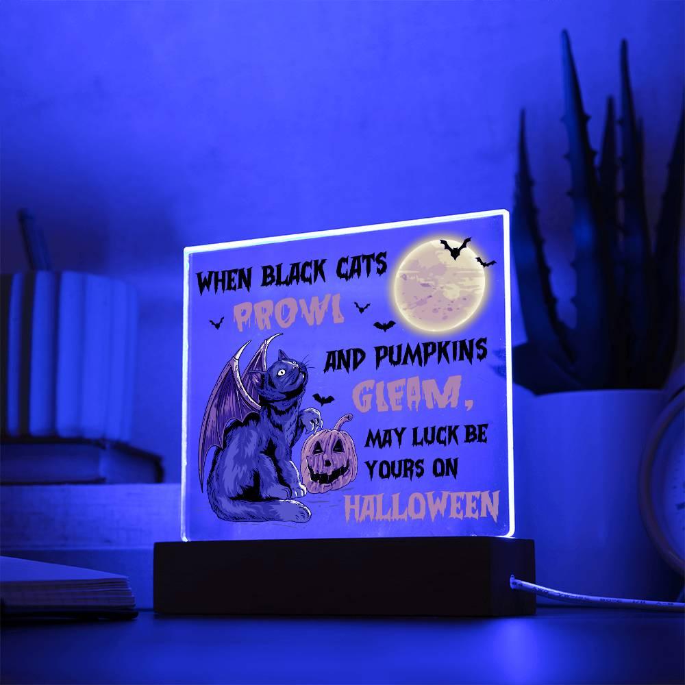 Halloween 'Pumpkins are Gleaming' Acrylic Square Plaque - Real Rad Boutique