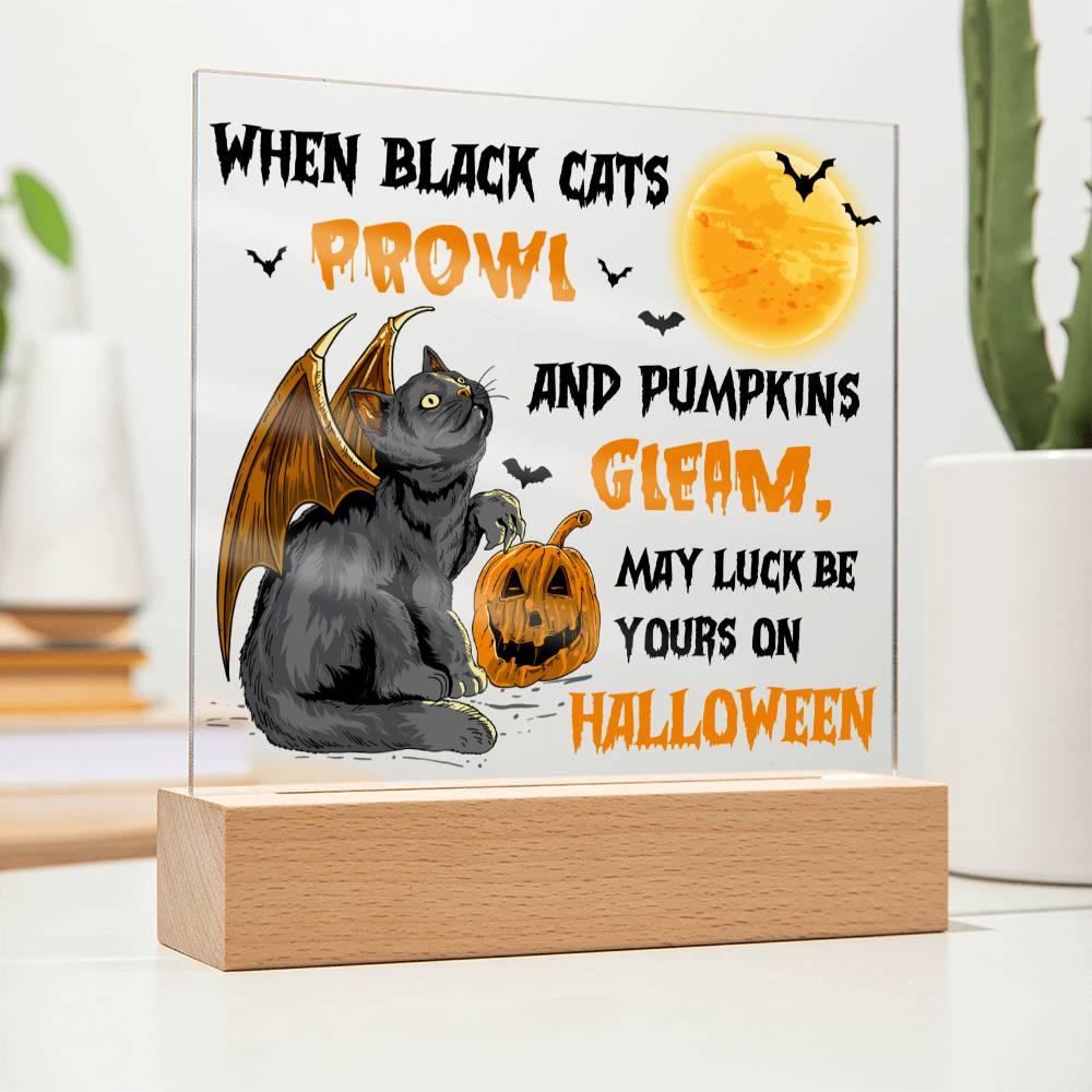 Halloween 'Pumpkins are Gleaming' Acrylic Square Plaque - Real Rad Boutique