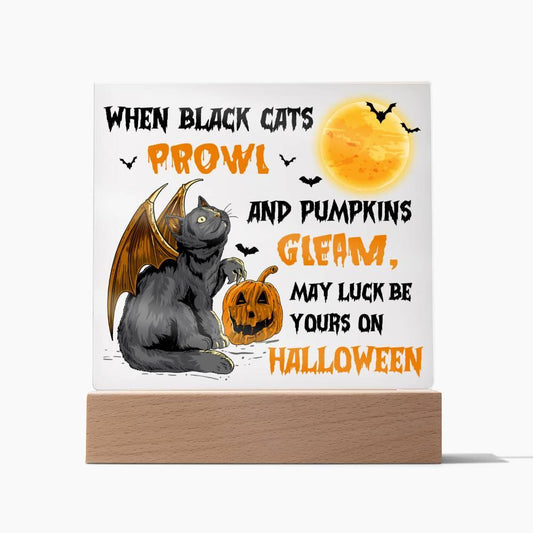 Halloween 'Pumpkins are Gleaming' Acrylic Square Plaque - Real Rad Boutique