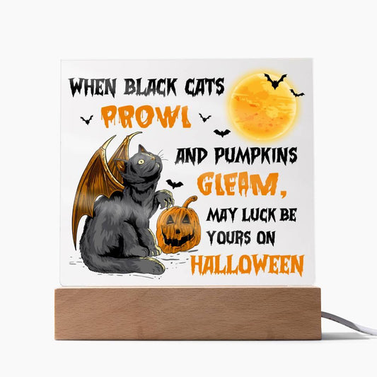 Halloween 'Pumpkins are Gleaming' Acrylic Square Plaque - Real Rad Boutique