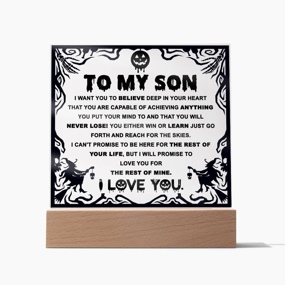 Halloween 'Reach for the Skies, My Son' Acrylic Square Plaque - Real Rad Boutique