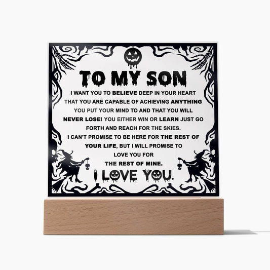 Halloween 'Reach for the Skies, My Son' Acrylic Square Plaque - Real Rad Boutique