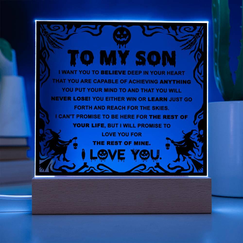 Halloween 'Reach for the Skies, My Son' Acrylic Square Plaque - Real Rad Boutique