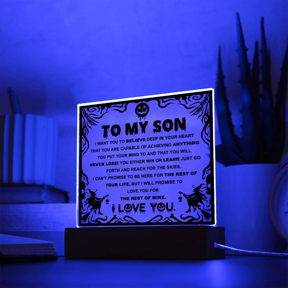 Halloween 'Reach for the Skies, My Son' Acrylic Square Plaque - Real Rad Boutique