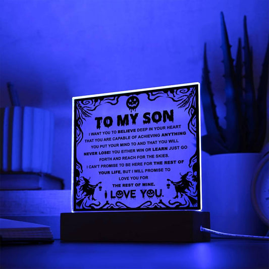 Halloween 'Reach for the Skies, My Son' Acrylic Square Plaque - Real Rad Boutique