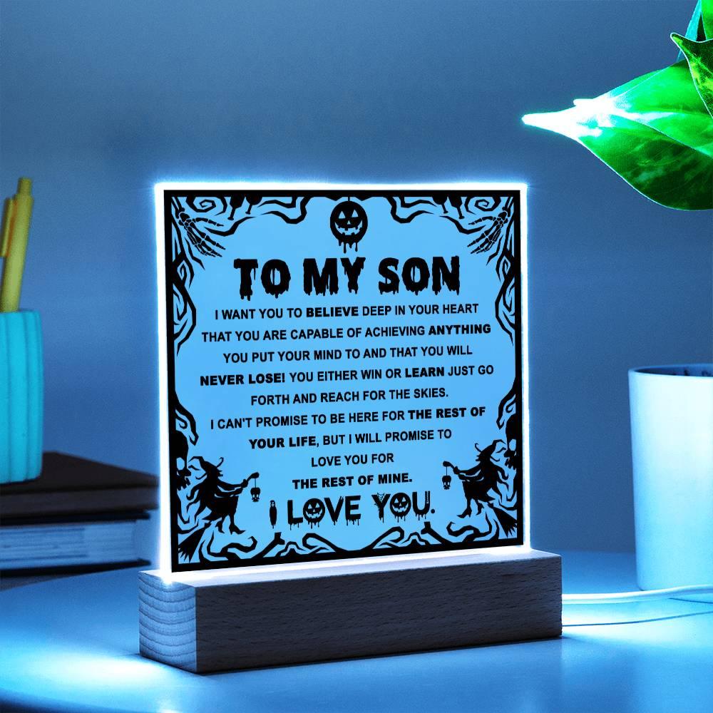 Halloween 'Reach for the Skies, My Son' Acrylic Square Plaque - Real Rad Boutique