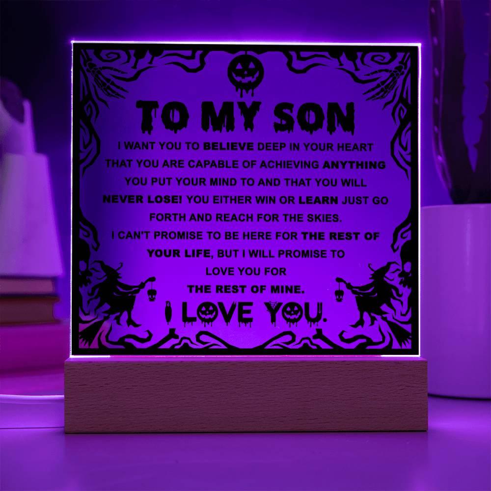 Halloween 'Reach for the Skies, My Son' Acrylic Square Plaque - Real Rad Boutique