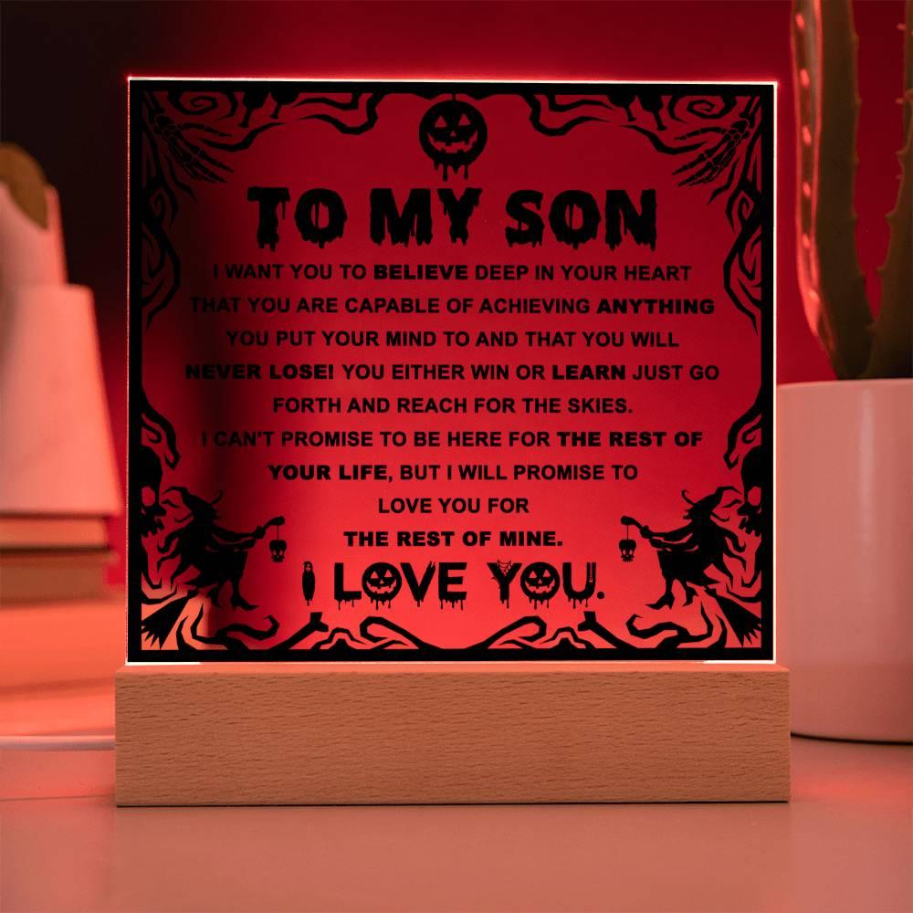 Halloween 'Reach for the Skies, My Son' Acrylic Square Plaque - Real Rad Boutique