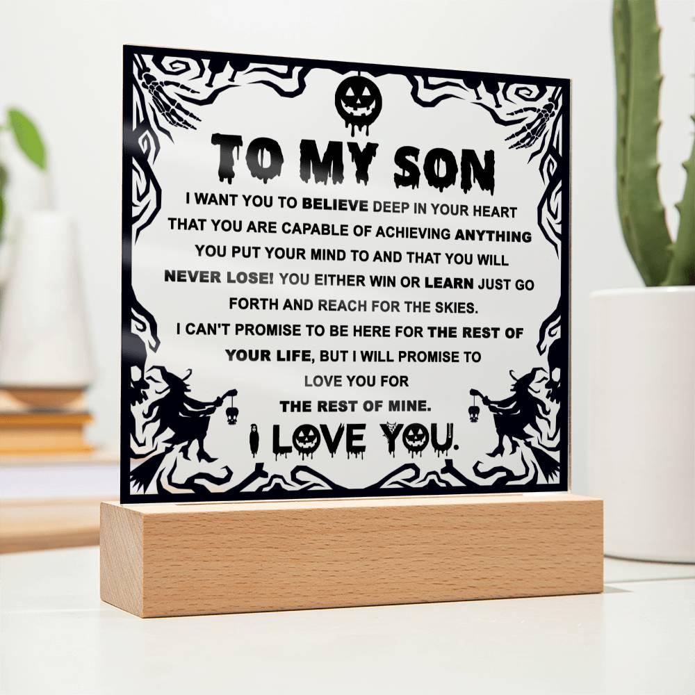 Halloween 'Reach for the Skies, My Son' Acrylic Square Plaque - Real Rad Boutique