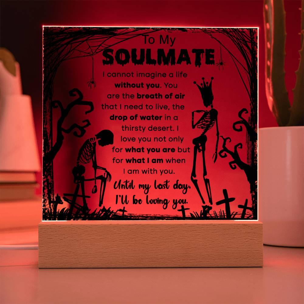 Halloween 'Soulmate: Eternal Embrace' Acrylic Square Plaque - Real Rad Boutique