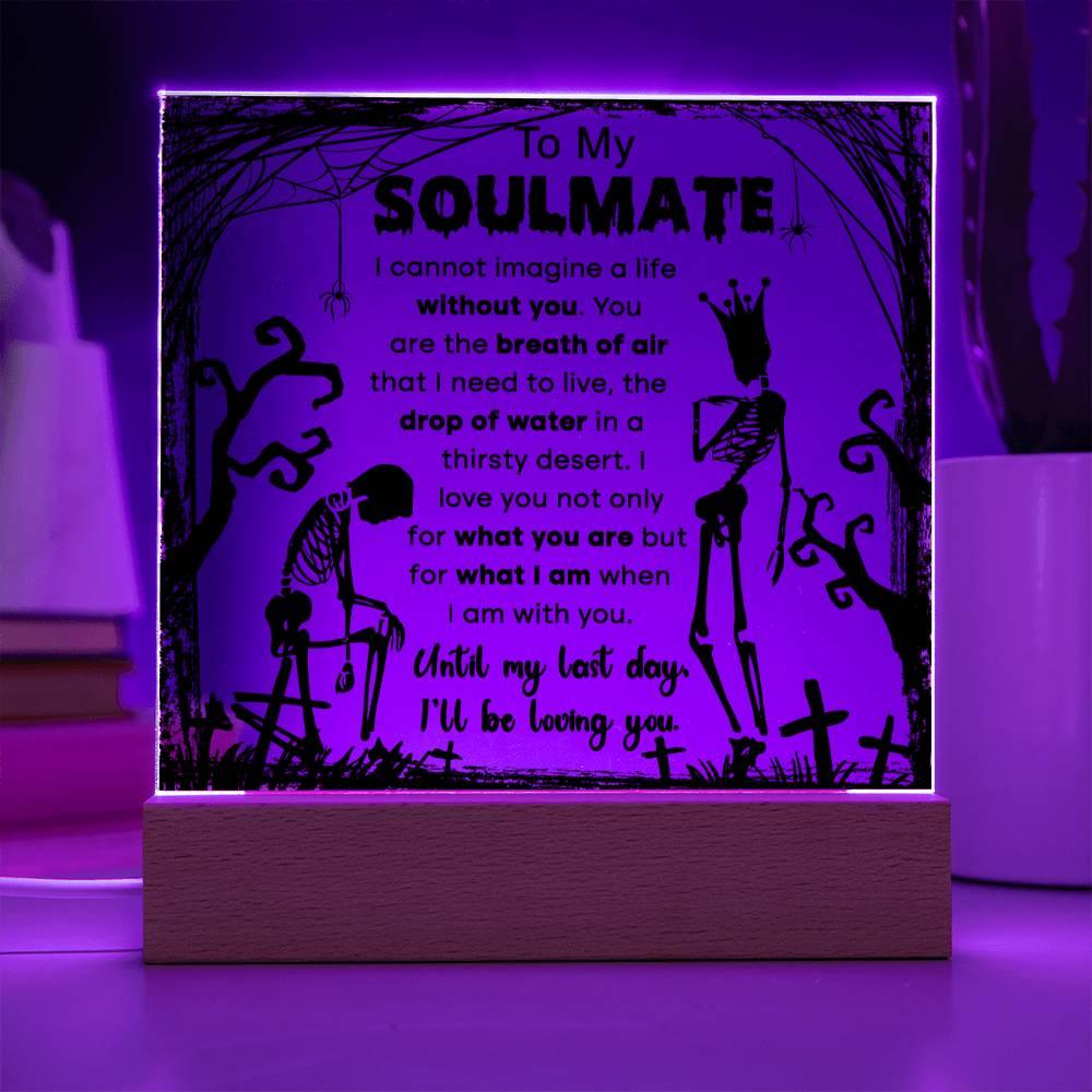 Halloween 'Soulmate: Eternal Embrace' Acrylic Square Plaque - Real Rad Boutique