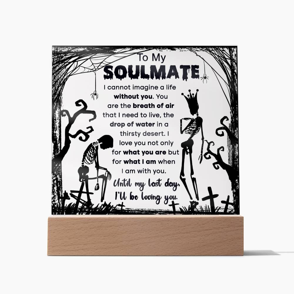 Halloween 'Soulmate: Eternal Embrace' Acrylic Square Plaque - Real Rad Boutique