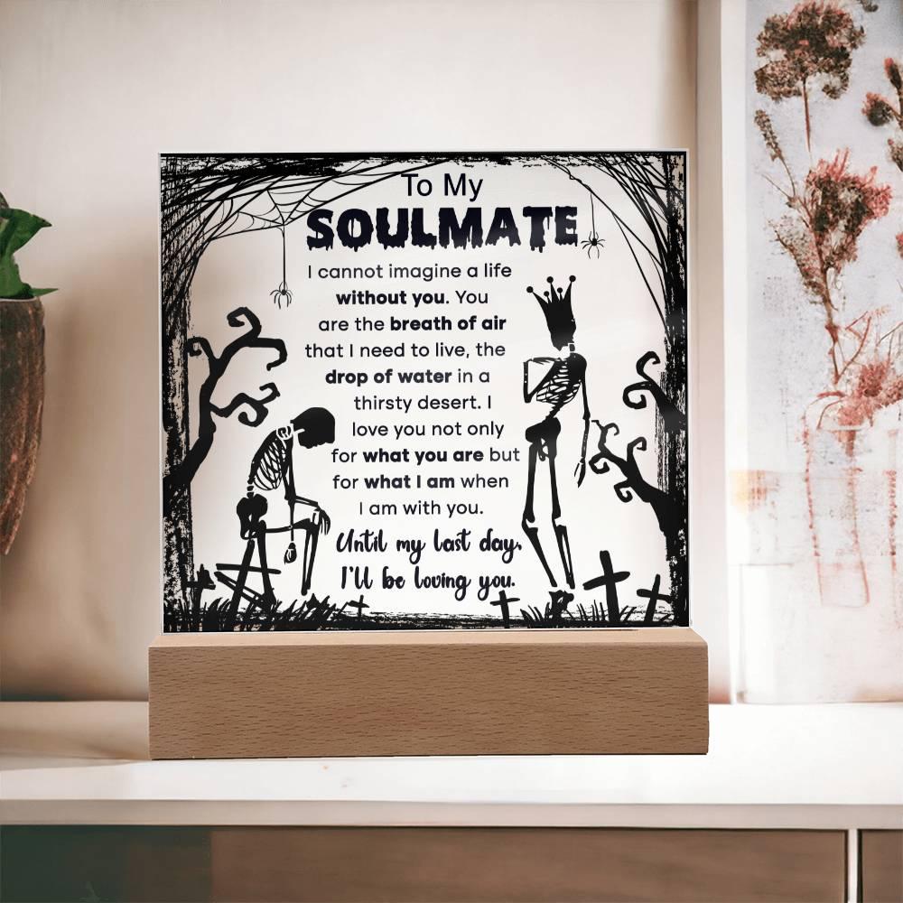 Halloween 'Soulmate: Eternal Embrace' Acrylic Square Plaque - Real Rad Boutique