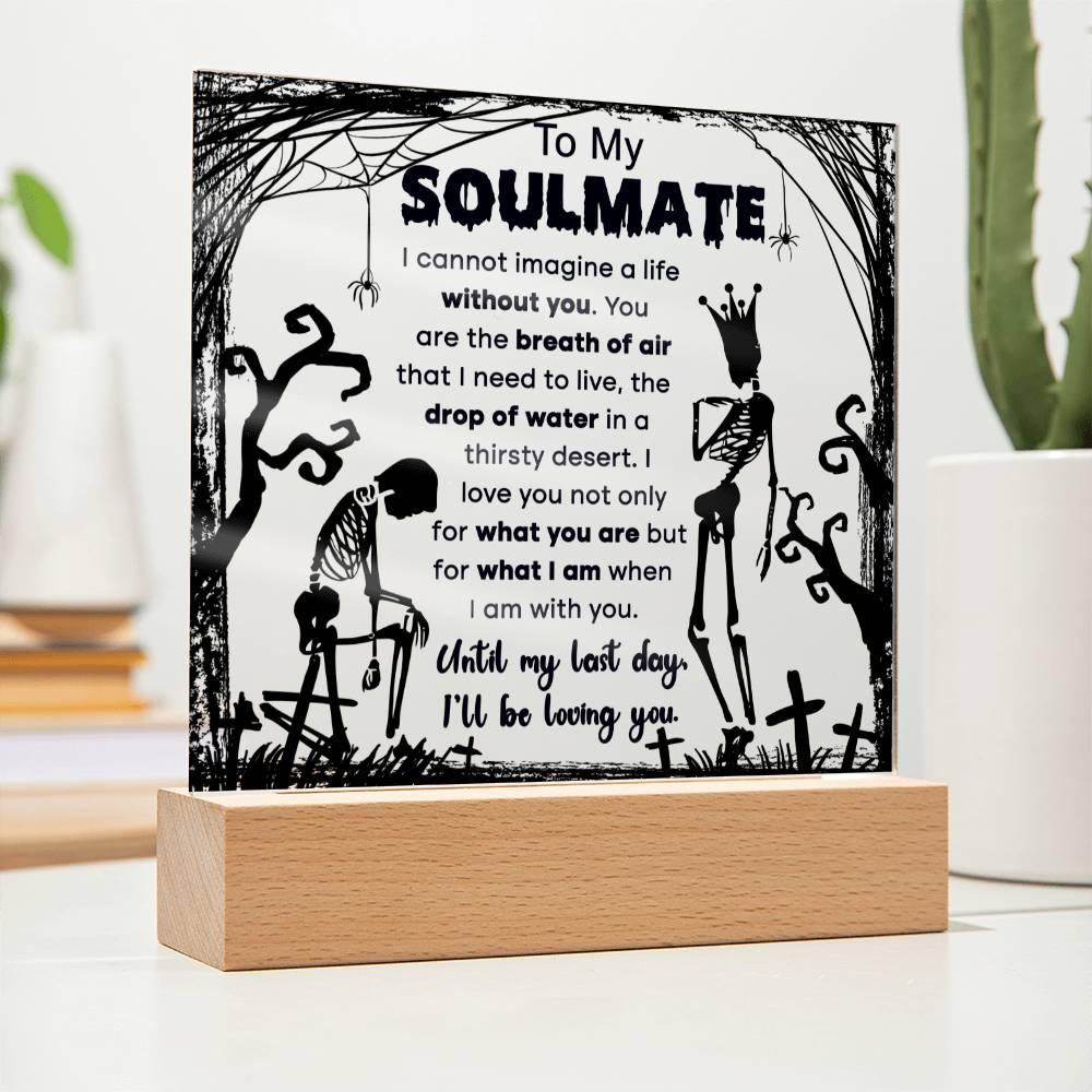 Halloween 'Soulmate: Eternal Embrace' Acrylic Square Plaque - Real Rad Boutique