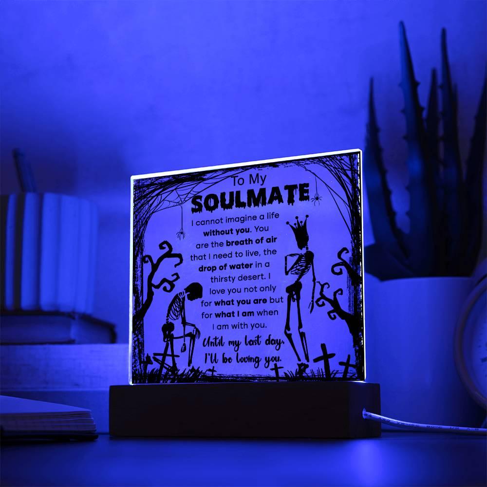 Halloween 'Soulmate: Eternal Embrace' Acrylic Square Plaque - Real Rad Boutique