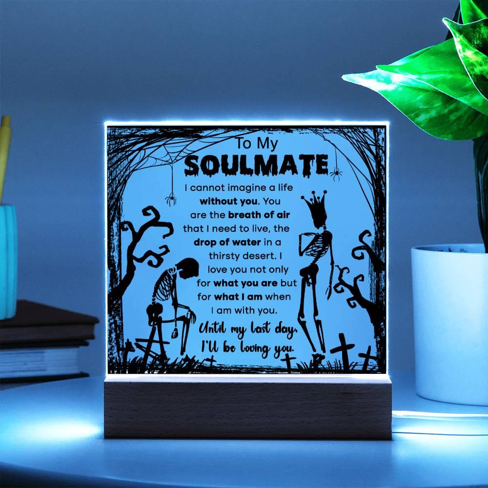 Halloween 'Soulmate: Eternal Embrace' Acrylic Square Plaque - Real Rad Boutique