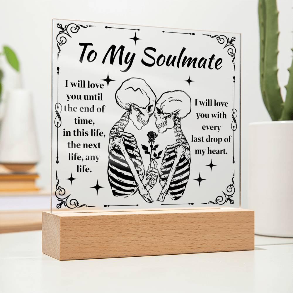 Halloween 'Soulmate: Love Beyond Lifetimes' Acrylic Square Plaque - Real Rad Boutique