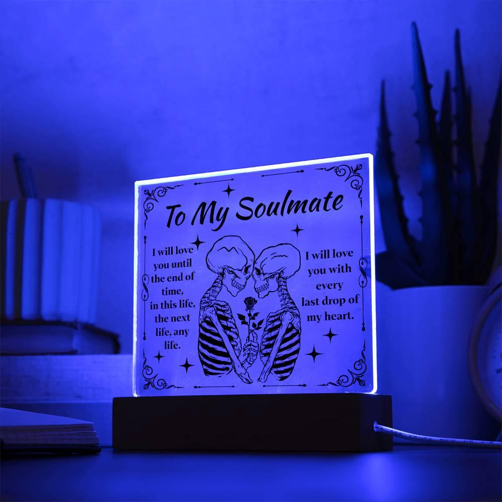 Halloween 'Soulmate: Love Beyond Lifetimes' Acrylic Square Plaque - Real Rad Boutique