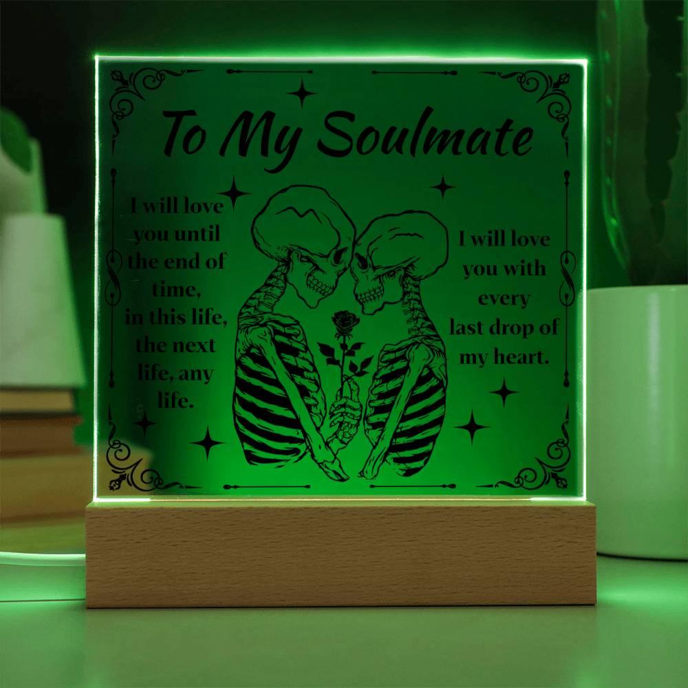 Halloween 'Soulmate: Love Beyond Lifetimes' Acrylic Square Plaque - Real Rad Boutique