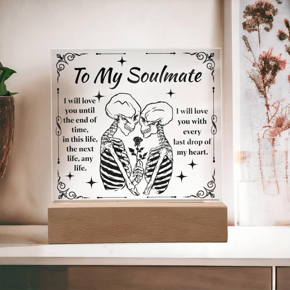 Halloween 'Soulmate: Love Beyond Lifetimes' Acrylic Square Plaque - Real Rad Boutique