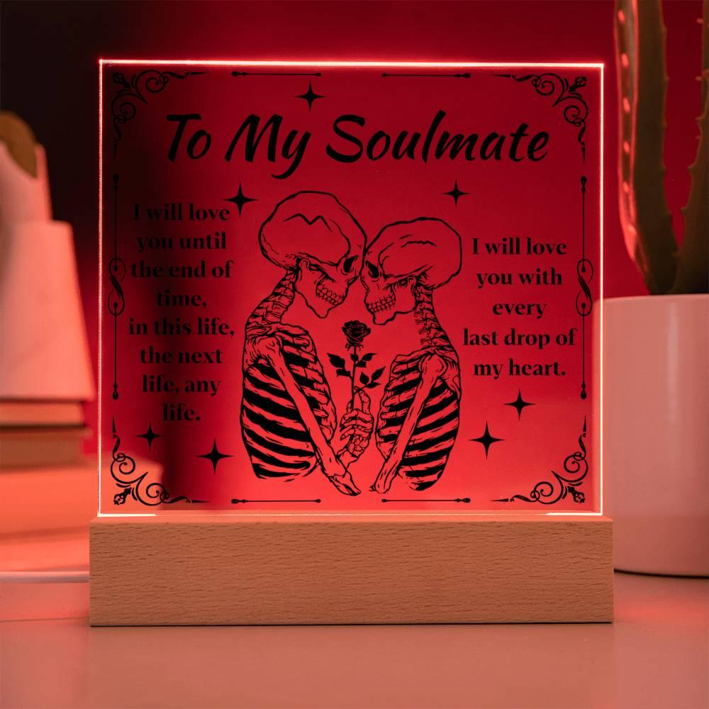 Halloween 'Soulmate: Love Beyond Lifetimes' Acrylic Square Plaque - Real Rad Boutique