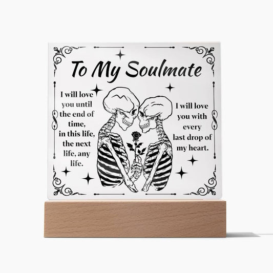 Halloween 'Soulmate: Love Beyond Lifetimes' Acrylic Square Plaque - Real Rad Boutique