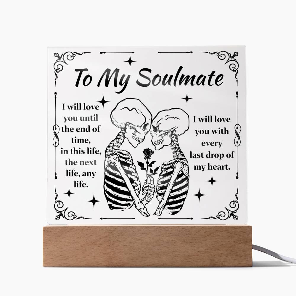 Halloween 'Soulmate: Love Beyond Lifetimes' Acrylic Square Plaque - Real Rad Boutique