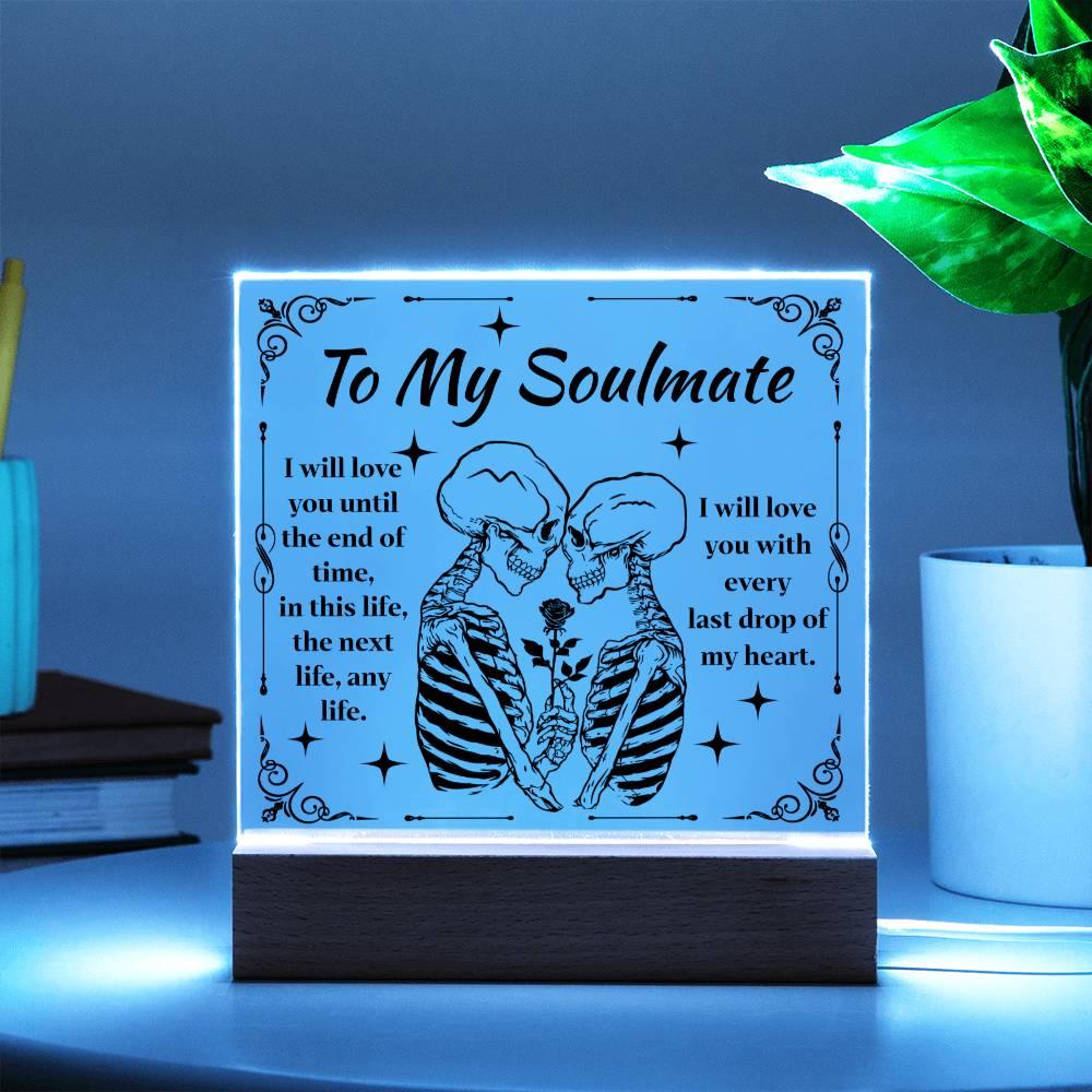 Halloween 'Soulmate: Love Beyond Lifetimes' Acrylic Square Plaque - Real Rad Boutique