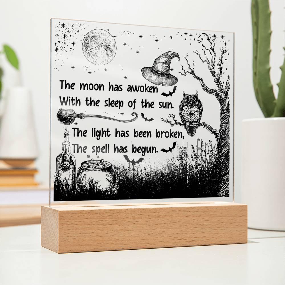 Halloween 'The Moon's Spell' Acrylic Square Plaque - Real Rad Boutique