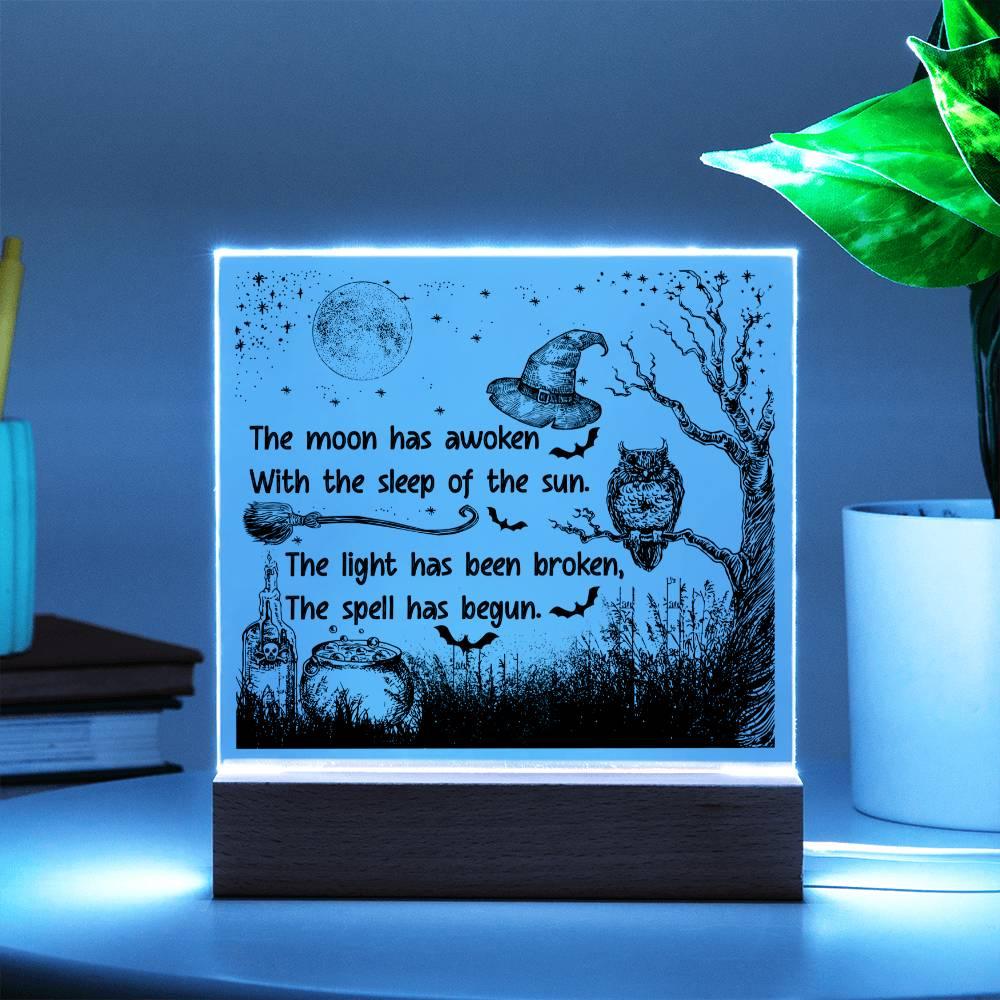 Halloween 'The Moon's Spell' Acrylic Square Plaque - Real Rad Boutique