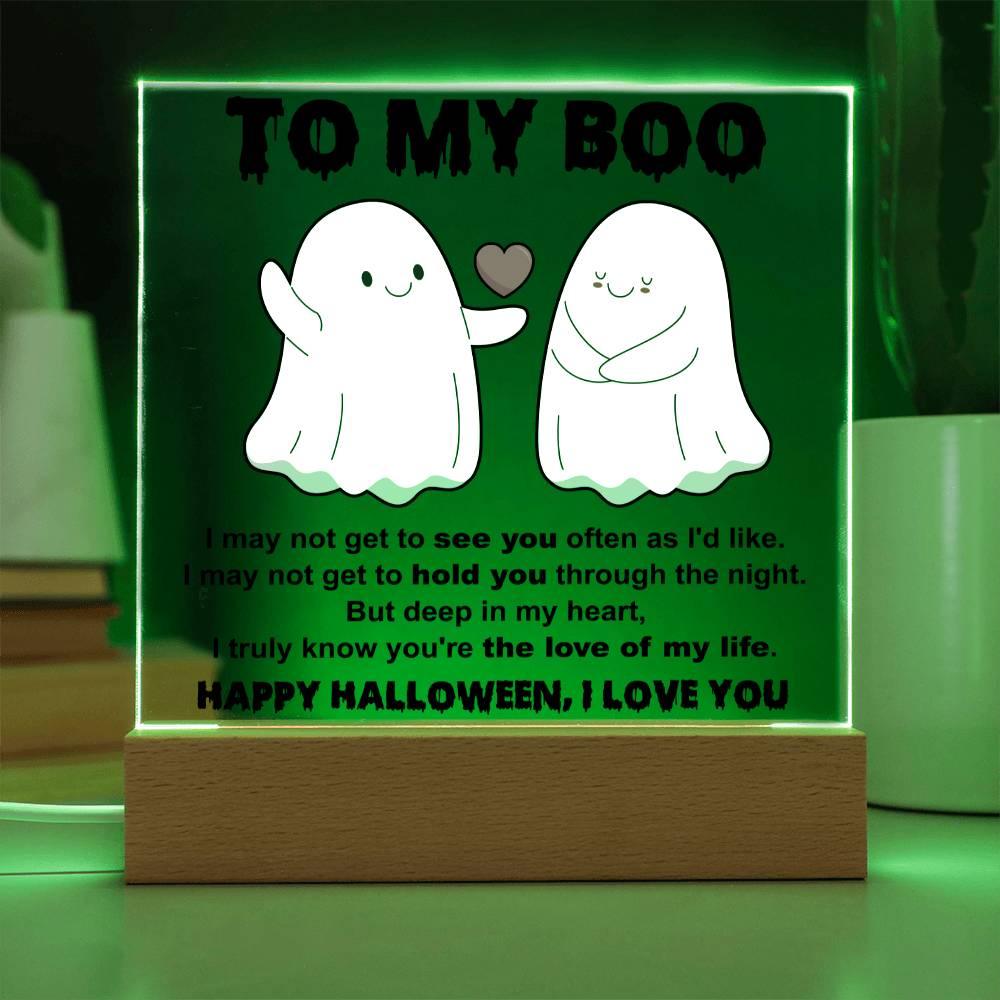 Halloween 'To My Boo' Acrylic Square Plaque - Real Rad Boutique