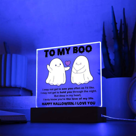 Halloween 'To My Boo' Acrylic Square Plaque - Real Rad Boutique