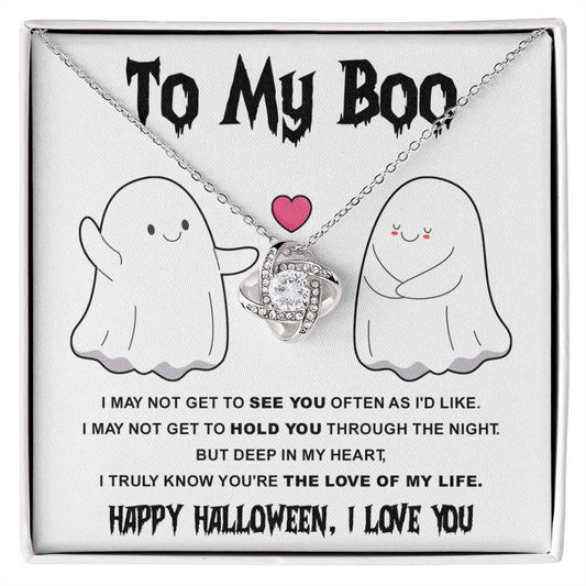 Halloween 'To My Boo' Love Knot Necklace - Real Rad Boutique