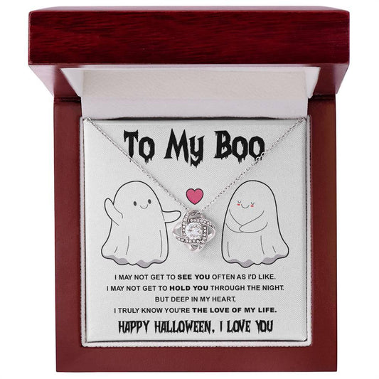 Halloween 'To My Boo' Love Knot Necklace - Real Rad Boutique