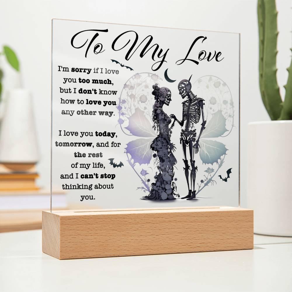 Halloween 'To My Love' Acrylic Square Plaque - Real Rad Boutique